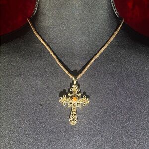 Lia Sophia elegant Gold Cross Pendant Necklace